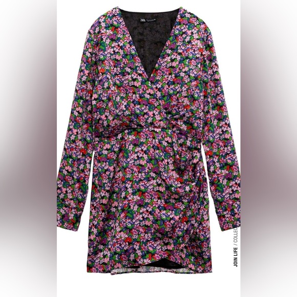 Zara NWOT Floral Mini Dress - Picture 4 of 5